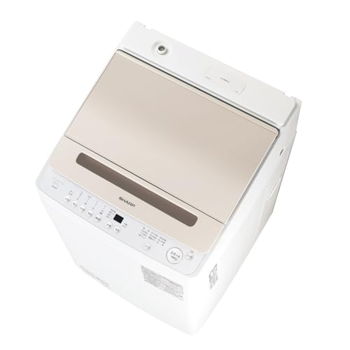 シャープ タテ型 全自動洗濯機 洗濯8kg 幅55.5cm ダイヤカット 穴なし槽 ES-GV8J-N ゴールド